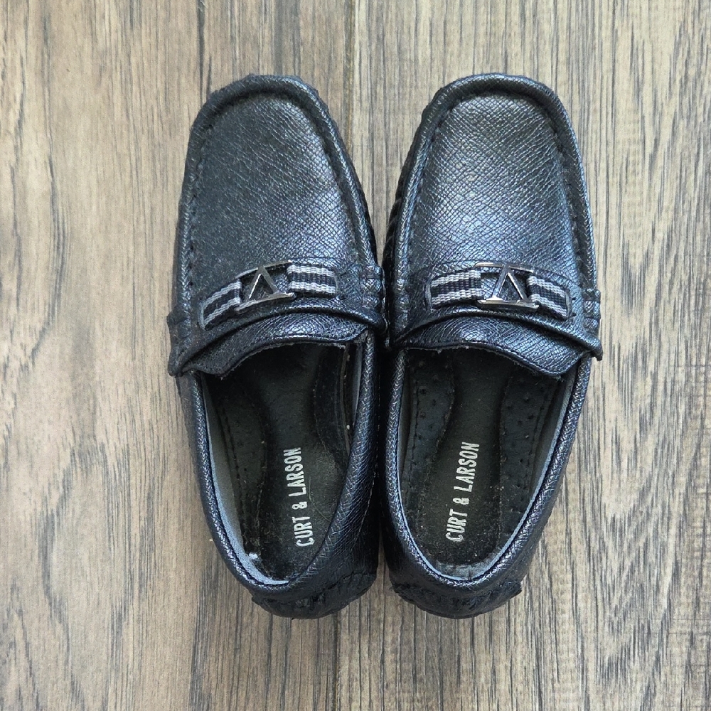 Boy's Black Leather Loafers